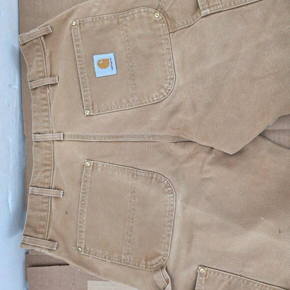 Vintage Carhartt Double Knee Pants USA Made B01 BRN Brown Faded Distressed 32x29 - Picture 10 of 14